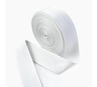Cinta De Tejido Cintas de algodón 5 metros, 20/25/32/38mm, 1,3mm espesor, bolsas, correa, cintas for ropa, cinturón, cinta for coser DIY, encuadernación al bies(White,38mm)