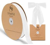 Cinta de terciopelo blanco de 1 pulgada y 25 yardas para árbol de Navidad, envoltura de regalos, ramo de flores, decoración de coronas, fabricación de lazos