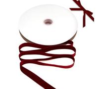 Cinta de terciopelo burdeos rojo oscuro, 1,5 cm x 22 m, decoración navideña, cinta de regalo y cinta para envolver regalos, decoración (cinta de terciopelo, cinta de terciopelo rojo)