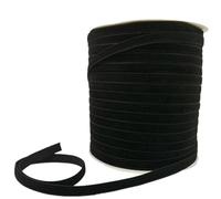 Cinta de terciopelo, Cinta de terciopelo multicolor de una sola cara 6-38 mm 3-5 yardas decoración de boda(Black,15mm x 5yards)