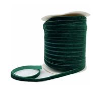 Cinta de terciopelo, Cinta de terciopelo multicolor de una sola cara 6-38 mm 3-5 yardas decoración de boda(Dark green,6mm x 5yards)