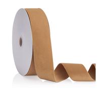 Cinta de terciopelo color caqui claro de doble cara, 1,5 pulgadas, continua, 20 yardas, para usar como adorno para rbol de Navidad, envoltura de