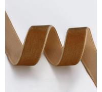 Cinta de terciopelo de 25 mm para decoración de bodas y fiestas, rollo de 9 m para hacer hermosos lazos y envolver (caqui)