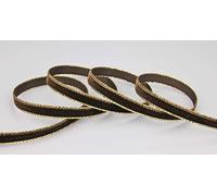 Cinta de terciopelo de 3 m x 9 mm, 429 g, terciopelo marrón oscuro y dorado con borde dorado, cinta de regalo elegante para regalo, decoración de Navidad, cinta de costura