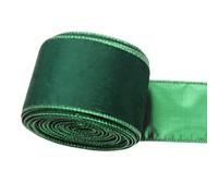 Cinta de terciopelo de Navidad, 63 mm de ancho, terciopelo verde con alambre, 9 m, perfecta para envolver regalos, decoraciones de árboles y manualidades