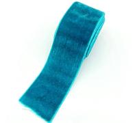 Cinta de terciopelo de una sola cara, Set de cintas de terciopelo multicolor de 40 mm x 2 yardas (18 piezas)(Peacock Blue)