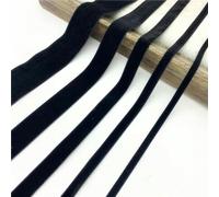 Cinta de terciopelo de una sola cara, Set de cintas de terciopelo multicolor de 6 a 50 mm for envolver ramos de Navidad(Black,20MM 5yards)