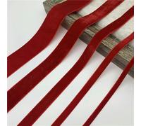 Cinta de terciopelo de una sola cara, Set de cintas de terciopelo multicolor de 6 a 50 mm for envolver ramos de Navidad(Red,25MM 5yards)