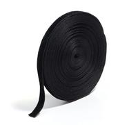 Cinta de terciopelo de una sola cara, Set de cintas de terciopelo multicolor, rollo de 1-1,5 cm de ancho, 10 yardas, una sola cara, flocado, manualidades.(Black,Width 1cm)