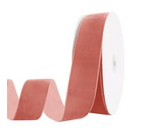 Cinta de terciopelo dorado rosa de 1,5"" x 20 yardas para coronas de rbol de Navidad, decoraci n vintage, manualidades hechas a mano, adornos, en