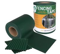 Cinta de valla, sombreado, cubierta de valla de panel UV I Tiras de Protección Visual de PVC I Valla de privacidad valla de jardín I 35m 450g/m2 + 20 clips de fijación (Verde, 19 cm)