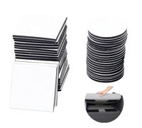 Cinta de velcro autoadhesiva, extrafuerte, 24 unidades, adhesivo de doble cara con cierre de velcro, almohadillas de velcro cuadradas/redondas para paredes, suelos, puertas, vasos de plástico (6 x 6