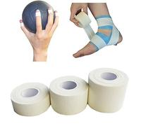 Cinta de vendaje Vendaje elástico autoadhesivo, fuerte cinta atlética para soporte de articulaciones, deportes cómodos, cinta de fútbol para estabilización (3 piezas, 5 cm × 4,5 m, blanco)