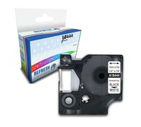 Cinta de vinilo industrial compatible con Dymo 18444 negro sobre blanco de 12 mm (S0718600)