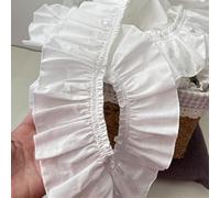 Cinta de volantes de algodón blanco de 5/8/12CM de ancho, ropa de encaje, tela para mascotas, muñecas, ropa, vestido, manualidades, decoración de costura