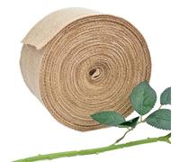 Cinta de yute 1-10 metros/rollo de Yute Natural arpillera con encaje cinta cáñamo Vintage rústico boda fiesta Navidad decoración manualidades DIY(80mm width,1 Meter)