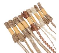Cinta de yute 9 rollos de punta de cuerda, de borde y cordón | Cinta de yute vintage para fiestas festivales fiestas guirnaldas envoltura y embalaje de guirnaldas