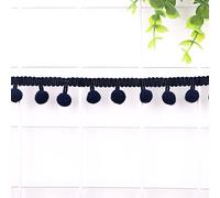 Cinta Decorativa con Pompones de 12 mm para Manualidades,con Pompones,Bolas,Pompones,Flecos,Cinta Decorativa,Accesorios de Costura,para Manualidades,Ropa,Disfraces,Costura,decoración,Azul Marino