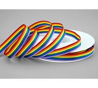 Cinta decorativa de 20 m x 10 mm arco iris LGBT a rayas con 6 colores amor libertad orgullo tolerancia símbolo bandera Deko doubleface para decorar coser envolver regalos