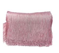 Cinta Decorativa de Danza 20 cm x 5 m - Borde de Flecos de Seda, Borla para Coser, Manualidades, Ropa, Lencería, Disfraces, Cortinas, Decoración - Rosa Viejo