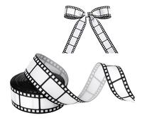 Cinta decorativa de película 4,6 m, cinta de film 22 mm, cinta película, bandas de película, film blanco y negro para decoración cine teatro manualidades regalos