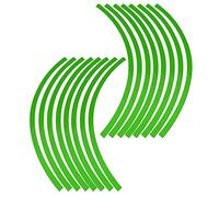 Cinta Decorativa de Rayas Reflectantes para Ruedas Universales para Automóviles y Motocicletas, Pegatinas Precortadas, 6 Opciones de Color para un Estilo Personalizado (Verde Fluorescente)