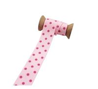 Cinta Decorativa Pinks Series Tapes Grosgrain Printed Polka Dot Ribbons Gingham Checked Ribbon(22mm hot pink 3 dot)