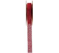 Cinta decorativa "Strass Sticker" 15 mm x 1 m - Cinta de estrás para regalos 5267 (rojo)