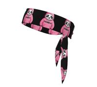 Cinta deportiva de doble cara pañuelo WHJDPP Doodle rosa sudadera con estampado de panda, suave y transpirable, adecuada para yoga, correr y fitness