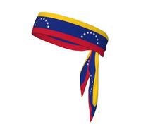 Cinta deportiva para la cabeza con estampado de bandera de Venezuela que absorbe la humedad, secado rápido, ajustable, suave y transpirable