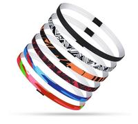 Cinta Deportiva Pelo, 6 Pcs Cinta Pelo Deporte, Diadema de Yoga Deportivo Banda, Deporte Diadema Deportiva Elásticas Antideslizantes, Antideslizante y Absorbente, para Yoga/Fitness/Correr/Ciclismo