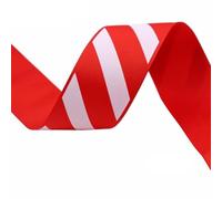 Cinta diagonal de Navidad a rayas rojas y blancas, guirnalda de caramelos, lazos, coronas, cinta decorativa D1M3 para envolver carnaval