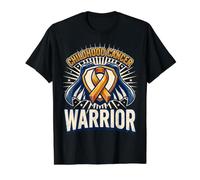 Cinta Dorada para héroe de Apoyo del Guerrero del cáncer Infantil Camiseta gráfica económica, Hombre, Negro, L
