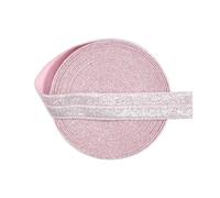 Cinta Elastica Costura Cinta elástica plegable con purpurina FOE de 15 mm licra, ideal for el pelo, diadema, vestido, costura, 2, 5 y 10 yardas(Color10,10 Yard)