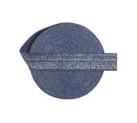 Cinta Elastica Costura Cinta elástica plegable con purpurina FOE de 15 mm licra, ideal for el pelo, diadema, vestido, costura, 2, 5 y 10 yardas(Color16,5 Yard)
