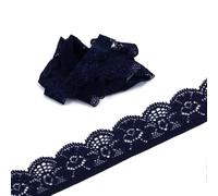 Cinta elástica de encaje de 5 yardas, 25 mm, borde de encaje, cinta decorativa, cinta decorativa para costura, accesorios de costura, vestidos, bodas, ropa interior, azul marino