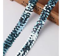 Cinta elástica de lentejuelas de 20 mm para proyectos creativos de bricolaje, ropa y accesorios y acabado brillante (10 yardas #12)