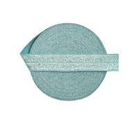 Cinta elástica de licra plegable con purpurina plateada de 15 mm y 5/8" para el pelo, diadema, vestido, adorno de costura, color azul Nilo, 15 mm, 2 yardas