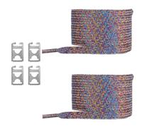 Cinta elástica metálica brillante sin cordones con cierre de metal oculto para correr zapatos casuales adultos niños cordones de brillo, Color perla, talla única