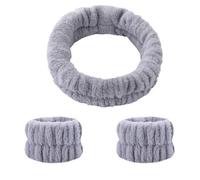 Cinta elástica para el pelo para mujer, banda elástica para el pelo, forro polar coral, juego de lavado de cara, pulseras de lavado de cara, diademas para lavado de cara, ducha, deporte, cuidado de la