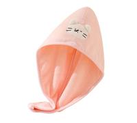 Cinta elástica para secar el cabello, doble capa, forro polar, diseño de orejas de dibujos animados, para salón de belleza, hogar, cuidado del cabello, accesorios de cuidado de forro polar coral