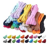 Cinta elástica resistente a la rotura: 20 unidades de goma ancha de 6 mm, para costura, 3 m de largo, cuerda de goma, para ropa de casa, manualidades, telas para costura