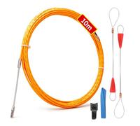 Cinta eléctrica de pescado de 10 m, extractor de alambre de 3 mm y serpiente de alambre para pasar alambre a través de paredes, herramientas de tracción de cables retráctiles resistentes con 2