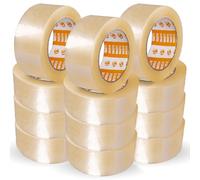 Cinta Embalar, Cinta Adhesiva Transparente, Precinto Embalar, Cinta de Embalar Cajas Mudanza y de Envío, Cinta Embalaje Transparente Ancha 36 mm x 66 m - SIDI (12 uds)
