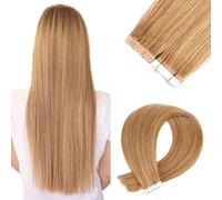 Cinta en extensiones de cabello Cinta invisible de cabello humano en extensiones de cabello real humano sedosa recta para mujeres 20 piezas/paquete, marrón,22inch