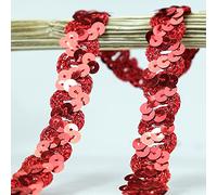 Cinta Encaje Lentejuelas 12m,18mm,con Purpurina,Cinta Encaje,Trenzada,Cinta Decorativa,Cinta Decorativa,Cintas,Cintas Lentejuelas,Cinta para Ribetes paramanualidades,Costura,Disfraces,Adornos,Rojo