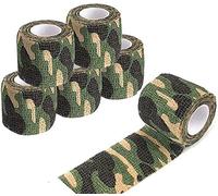 Cinta Envoltura Camuflaje, Camo Autoadhesivo Tramo Vendaje, Cinta Camuflaje Adhesiva, Banda Vendaje Militar, Adecuada para Acampar al Aire Libre, fotografía, Caza, 5-Pack