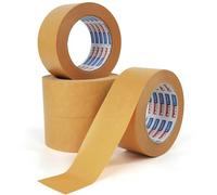 Cinta escribible en papel Kraft adhes, escribible, cinta marrón envasada en 4 rollos de 50 mm x 40 m, cinta escribible reciclable para decoración y embalaje de máscaras