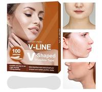 Cinta facial - 100 unidades antiarrugas, cinta facial invisible, elástica, parches faciales, cinta facial para arrugas, cinta facial en forma de V para reducir el dopaje