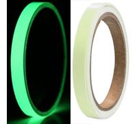 Cinta Fluorescente Adhesiva 5m*10mm,Cinta Adhesiva Fluorescente,Cinta Luminosa Glow in The Dark,Impermeable,para Escaleras, Paredes, Escalones,Señales de Salida (Verde)